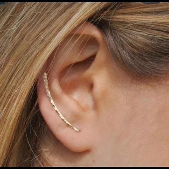 Jewelry - NEW Handmade Gold Plated Cuff Earrings